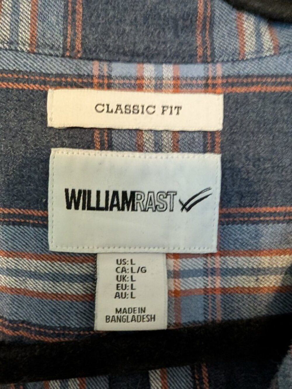 William Rast Plaid Flannel Shirt Size L - Picture 3 of 5
